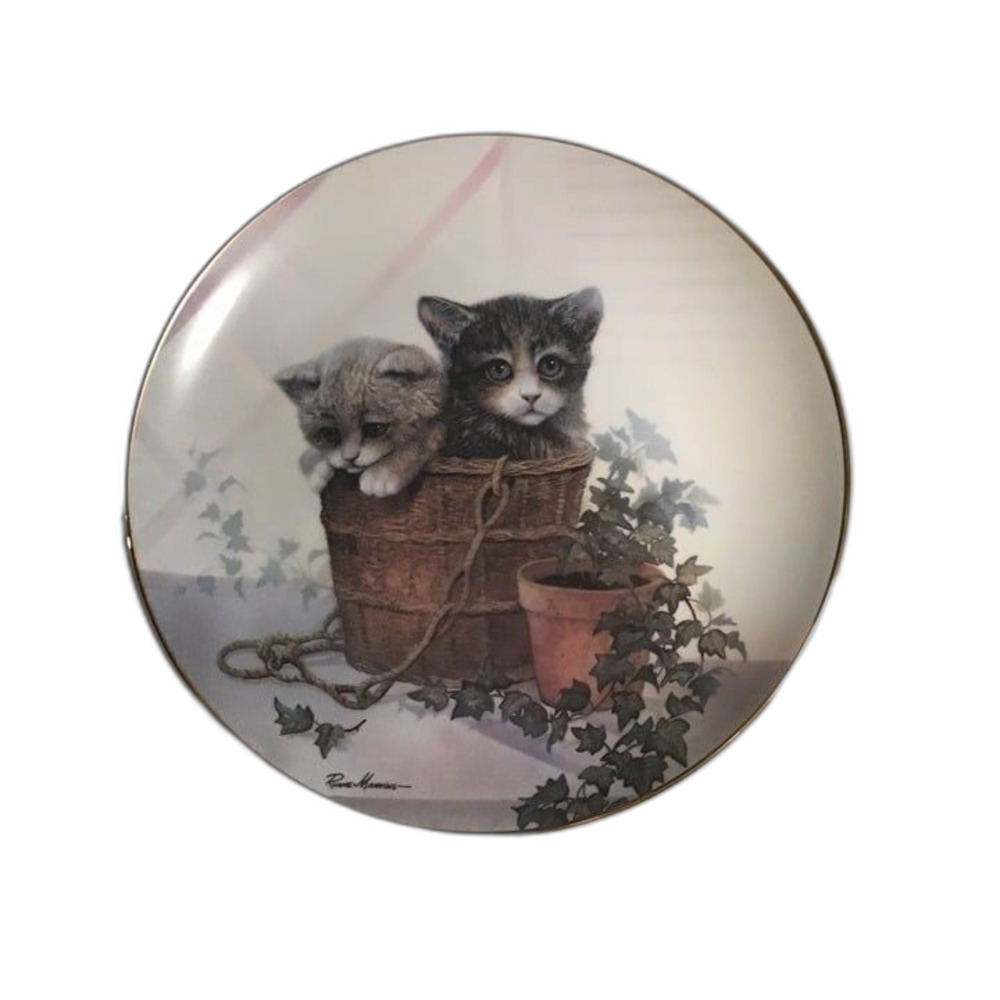 Danbury Mint "Double Trouble" Kitten Cousins Collector Plate by Ruane Manning